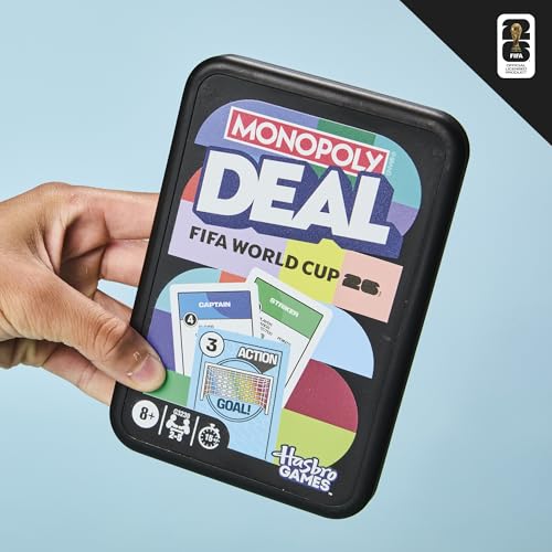 Monopoly Deal FIFA World Cup 2026 Edition Game | Officially Licensed FIFA World Cup Soccer Card Game for Kids | Ages 8+ | 2 to 5 Players | 15 Mins. (English & French Version)