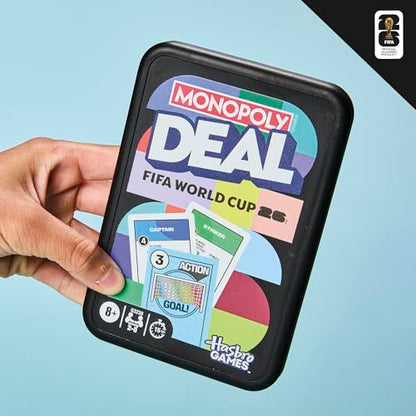 Monopoly Deal FIFA World Cup 2026 Edition Game | Officially Licensed FIFA World Cup Soccer Card Game for Kids | Ages 8+ | 2 to 5 Players | 15 Mins. (English & French Version)