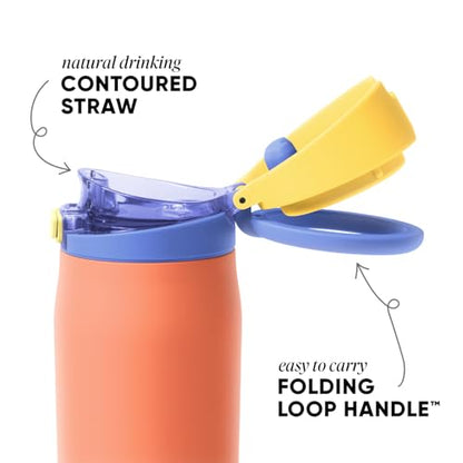 Simple Modern Mesa Loop Water Bottle with Straw | 30oz Cup Holder Friendly Insulated Stainless Steel Bottles for Travel, Sports and School | Mango