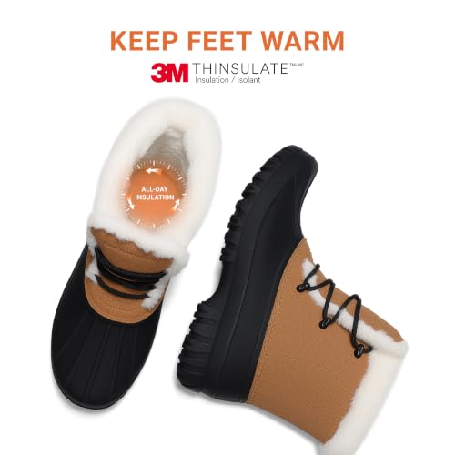 DREAM PAIRS Women's Waterproof Winter Snow Boots,Chestnut,9