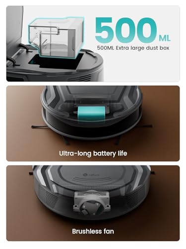 Lefant M210 Pro Robot Vacuum Cleaner, 6 Cleaning Modes, 200 Mins Runtime, 4000Pa Suction, SmartSense Technology, Grey