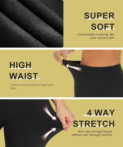 8" Biker Shorts Women - High Waisted Tummy Control Summer Soft Compression Plus Size Shorts for Yoga Workout Gym Athletic Black