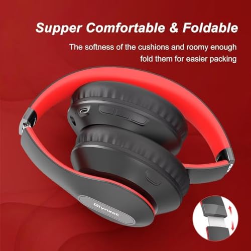 Glynzak Wireless Bluetooth Headphones Over Ear V6.0 HiFi Stereo with Mic