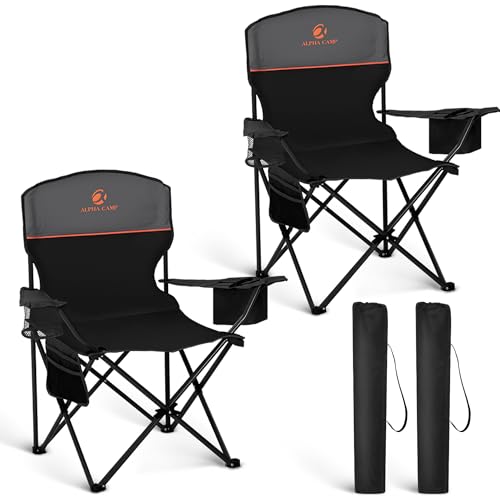 HIGH POINT SPORTS 2 Pack Portable Camping Chair for Adults Support 250 lbs