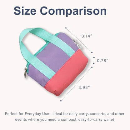 3-Pack Mini Coin Purse for Women – Nylon Cute Wallet for Coins – Compact Macaron Color, Ideal for Daily Use (Purple+Pink+Brown)