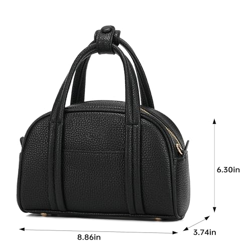 Goinsound Small Top Handle Bags for Women Structured Shoulder Handbags | Adjustable Crossbody Shoulder Strap, Zipper Closure, Travel Everyday Going Out Work Casual, Black