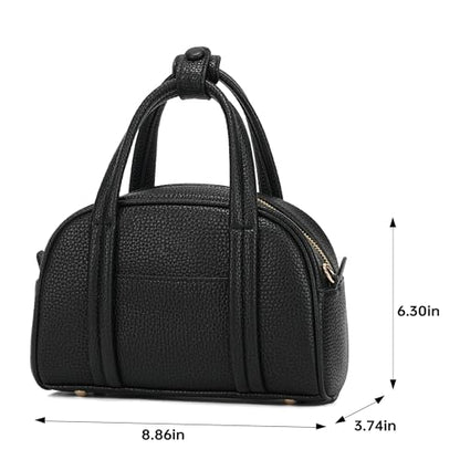 Goinsound Small Top Handle Bags for Women Structured Shoulder Handbags | Adjustable Crossbody Shoulder Strap, Zipper Closure, Travel Everyday Going Out Work Casual, Black