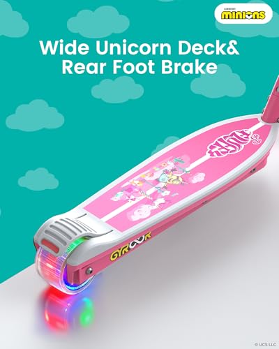 Gyroor Minions KS2 Kids Electric Scooter Ages 3 to 8 Deep Pink