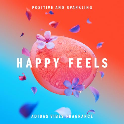 adidas Vibes Happy Feels Eau de Parfum For All, Joyful and Uplifting, Long Lasting Fragrance, Grapefruit and Jasmine 50ml