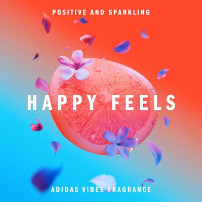 adidas Vibes Happy Feels Eau de Parfum For All, Joyful and Uplifting, Long Lasting Fragrance, Grapefruit and Jasmine 50ml
