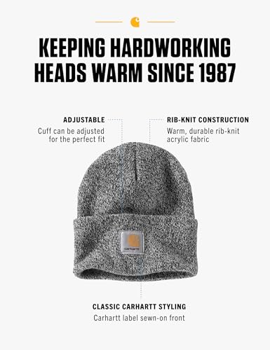 Carhartt Men's Acrylic Watch Hat A18, Black/White, One Size