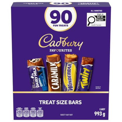 Cadbury Assorted Treat-Sized chocolatey candy 90ct