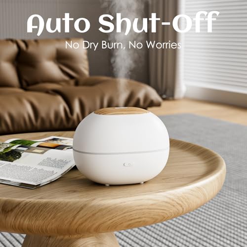 White Oval Aromatherapy Essential Oil Diffuser with 7-Color LED Lights and Automatic Shut-Off, Home Ultrasonic, 100ml Samll Essential Oil Diffuser - White