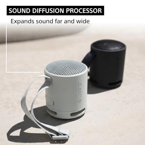 Sony SRS-XB100 Wireless Bluetooth Portable Lightweight Super-Compact Travel Speaker, Extra-Durable IP67 Waterproof & Dustproof, 16 Hour Battery, Versatile Strap, and Hands-Free Calling, Black New