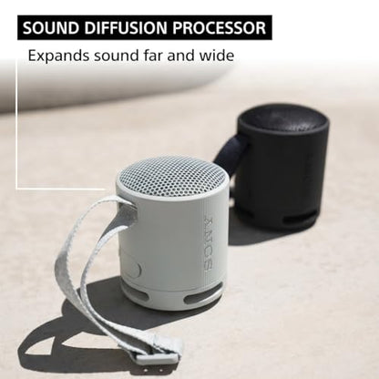 Sony SRS-XB100 Wireless Bluetooth Portable Lightweight Super-Compact Travel Speaker, Extra-Durable IP67 Waterproof & Dustproof, 16 Hour Battery, Versatile Strap, and Hands-Free Calling, Black New