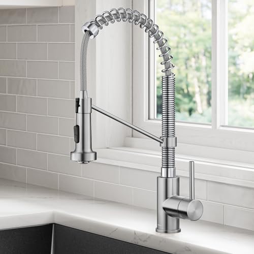 Kraus KPF-1610SSCH Bolden Single Handle 18" Commercial Kitchen Faucet, Stainless Steel/Chrome