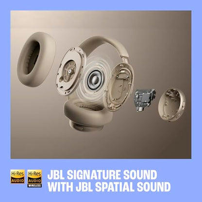 JBL Live 780NC - Wireless Over-Ear Noise Cancelling Headphones, Adaptive Noise Cancelling, Bluetooth, Foldable, 40mm Dynamic Driver - Blue