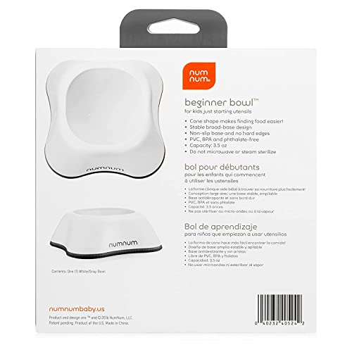 NumNum Beginner Bowl for Babies & Toddlers, BPA-Free Silicone Baby Led Weaning Bowl with Non-Slip Base, Self-Feeding Baby Dish for 6+ Months, Easy-to-Clean Feeding Essential and GOOtensils