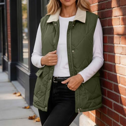 Generic Ladies Winter Vest Packable Quilted Puffer Jackets Zip Up Coats