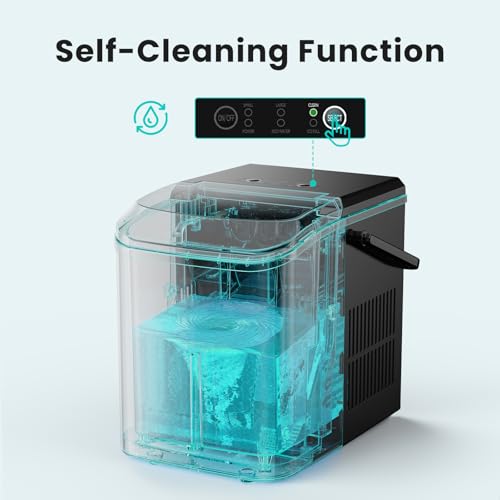 Sweetcrispy Quiet Countertop Ice Maker, Black