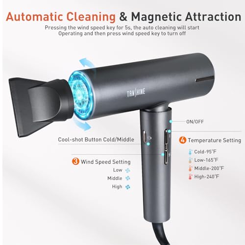 TANSHINE Ionic Hair Dryer, High-Speed Blow Dryer for Travel