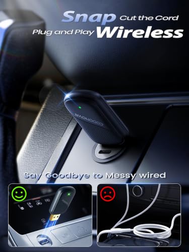2026 Mini Wireless CarPlay & Android Auto Dongle for Car Stereo Receivers | Wired to Wireless Car Play with Gold-Plated USB A/C, Fast Stable Auto Reconnect, Plug and Play, Compatible with iPhone