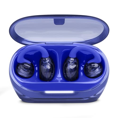 JBL Soundgear Clips - True Wireless Open-Ear Headphones, Dynamic Sound with Bass Boost, All-Day Comfort, 4-mic Crisp, Clear Calls 2.0 with AI-Trained Algorithm, IP54 Water and Dust Resistant (Blue)