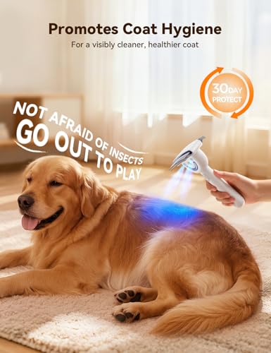 Dog Brush for Grooming,FEELNEEDY Cat Brush for Shedding,Dual-Sided Dematting and Deshedding Dog Brush with 2 Spray Levels Steam Brush, Detangling Rake for Long-Hair Dogs and Cats, for Medium-Thick Coats Prone to Tangles & Shedding