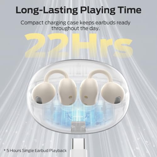 Oraolo Open Ear Clip-On Earbuds, Bluetooth Waterproof Wireless Headphones