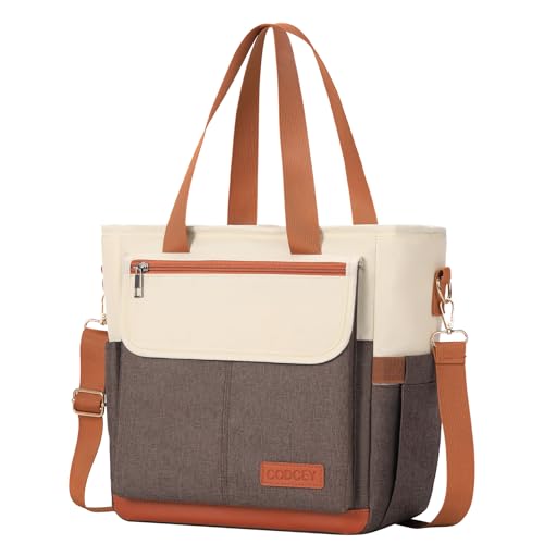 Codcey Large Reusable Insulated Lunch Bag Lunch Box Women(Brown)