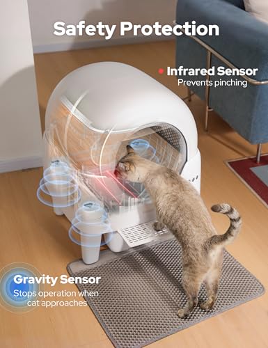 Kveode Automatic Self Cleaning Cat Litter Box, 90L for Cats 2.2-15 lbs