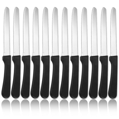 Steak Knives Set of 12, ReaNea Stainless Steel Steak Knife Set, Serrated Steak Knives, Gifts for Home, Restaurant, Parties, Wedding, Camping, Outdoor