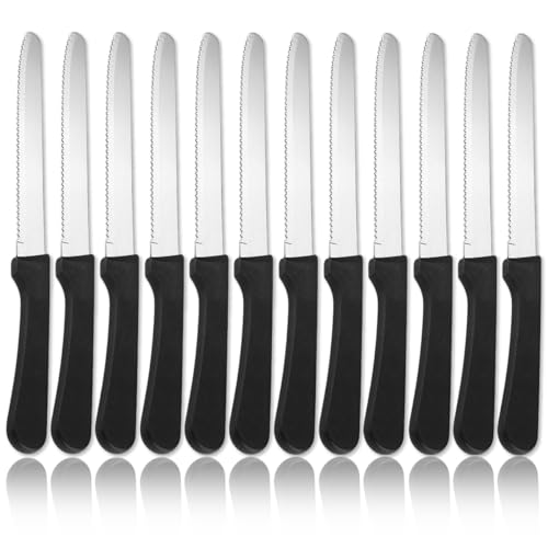 Steak Knives Set of 12, ReaNea Stainless Steel Steak Knife Set, Serrated Steak Knives, Gifts for Home, Restaurant, Parties, Wedding, Camping, Outdoor