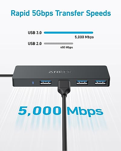 Anker USB C Hub, 4 Ports USB 3.0 Data Hub with 5Gbps Data Transfer