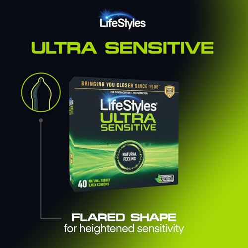 LifeStyles Ultra-Sensitive Condoms – 36 Count – Natural-Feeling, Lubricated Latex Condoms