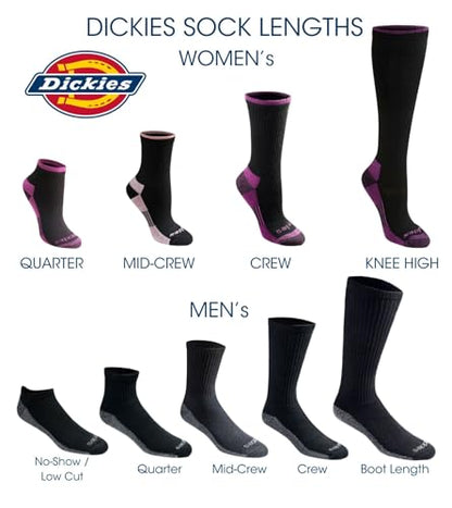 Dickies Women's Dri-tech Fashion Moisture Control Crew Socks, Available in S-XL (5, 6, 12 Pairs), Black Stripe (6 Pairs), X-Large