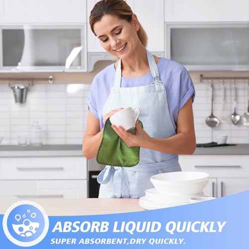 KinHwa Dish Cloths for Washing Dishes with Scrub Side, Microfiber Dish Rags