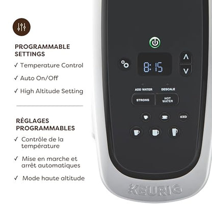 Keurig K-Elite Single Serve K-Cup Pod Coffee Maker, With Iced Brew Functionality And Quiet Brew Technology, Brushed Silver