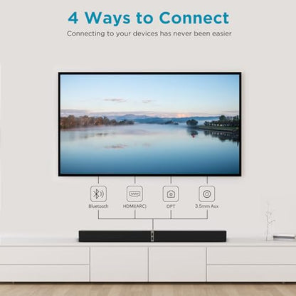 MZEIBO 80 W Detachable TV Sound Bar, Bluetooth 5.3 Home Theater Speaker, ARC/Optical/AUX Supported, 2-in-1 Split Surround Speaker for TV, Movies, Gaming & Music