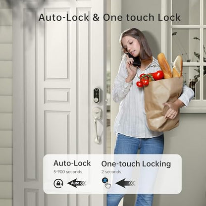 SMONET Smart Deadbolt Lock,Electronic Fingerprint Deadbolt with App Control