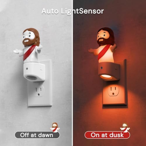 L LOHAS LED Plug in Night Light for Kids, Jesus Color Changing