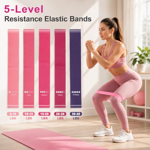 15 Pcs Pilates Kit for Women, Spopal Better Me Pilates Kit with Yoga Ball, Ring, Resistance Bands, Stretching Strap, Sliding Disks, Pilates Essential Equipment for Home (Pink)