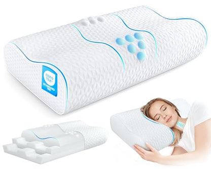 zibroges Sandwich Cervical Neck Pillow, Queen Size Memory Foam
