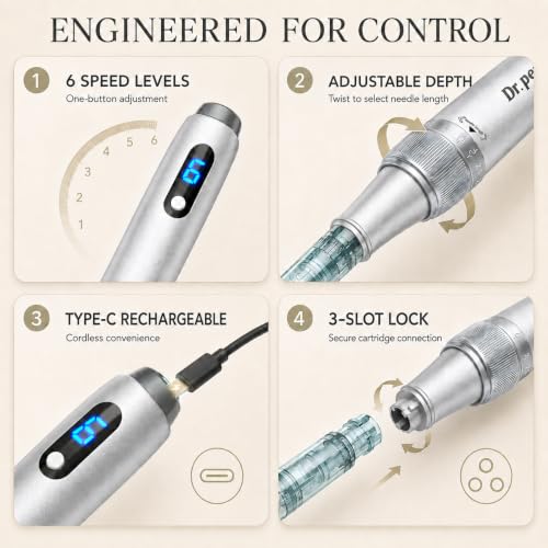 Microneedling Pen for At-Home Skin Care Designed for Women and Men