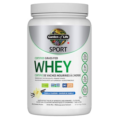 Garden of Life Sport Certified Grass Fed Whey, Vanilla, 640g
