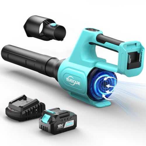 YARDCARE Electric Cordless Leaf Blower with 18V Battery and Charger
