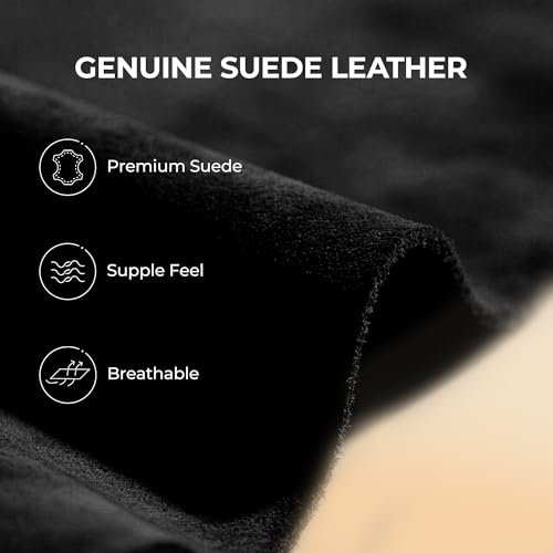 DREAM PAIRS Women's Platform Slippers Genuine Suede,Black,7