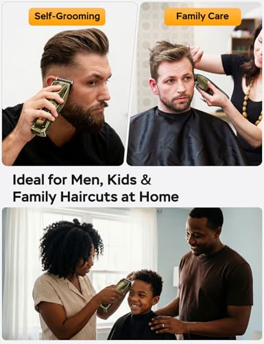 GinJee Professional Cordless Hair Clippers for Men, Gold