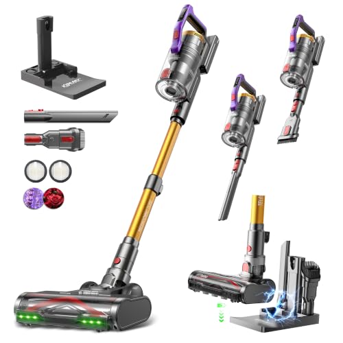 KIPMAX Cordless Vacuum Cleaner with Charging Station,50KPa 70Min 550W Stick Vacuum Cleaner for Home, Aromatherapy Anti-Tangle Self-Standing Lightweight Handheld Vacuum for Pet Hair/Carpet/Floor X20Pro