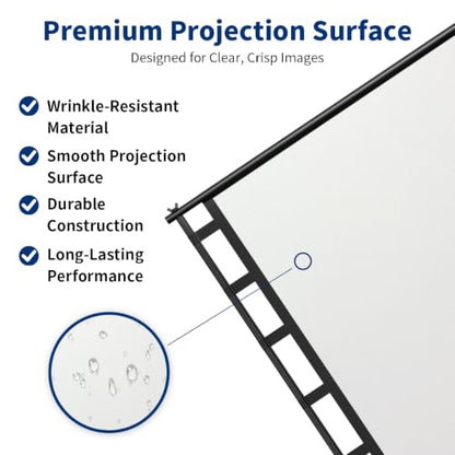Sainyer Projector Screen with Stand, 120 Inch Portable Screen
